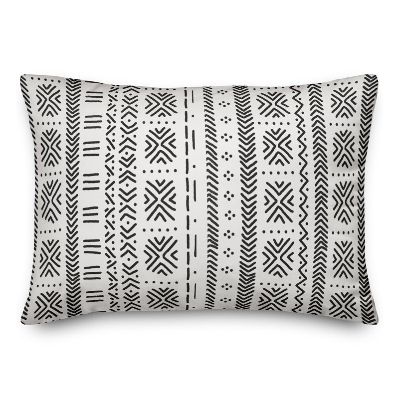  Mudcloth Rectangular Pillow Cover & Insert