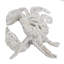 Sculpture en crabe blanche 10,9 x 7,4 x 2,7 po avec finition blanche patinée et détails ajourés