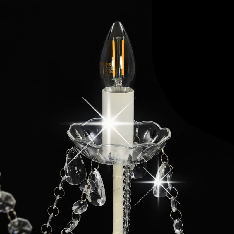 Cheever 8 - Light Candle Style Chandelier, White