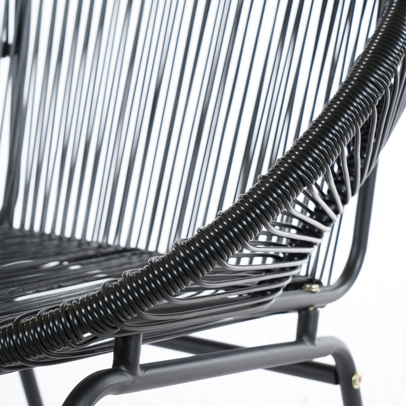 Chaises de salle à manger modernes et durables, cadre en fer et rotin Pe, idéal pour l'extérieur