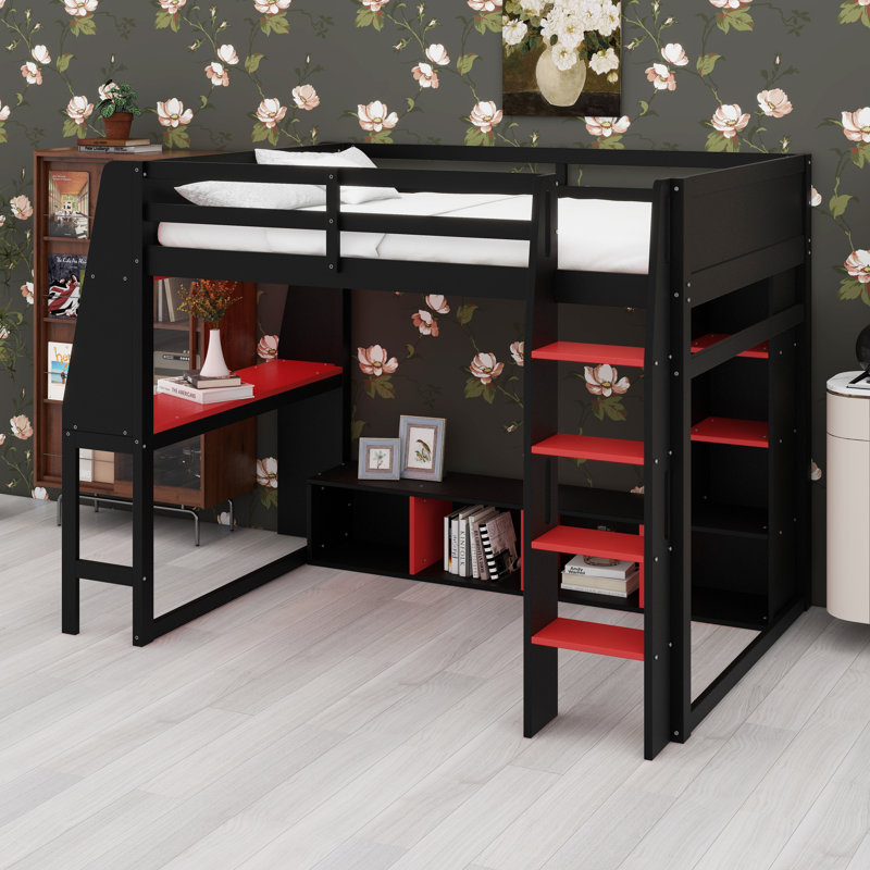 Lit mezzanine avec bureau Gaming