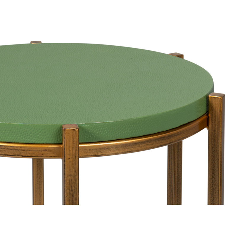Shagreen End Table, Light Green