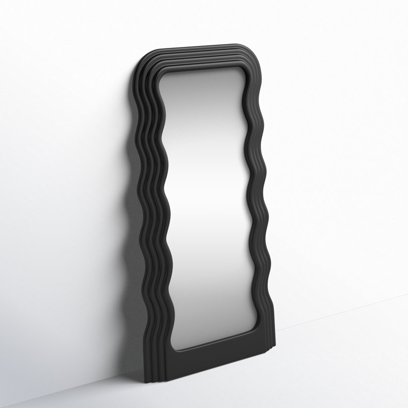 Ranstead Wavy Floor Mirror, Black