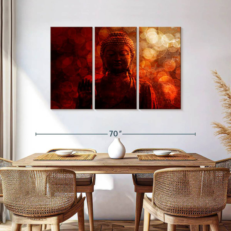 Adella Bronze Red Buddha, 36" H x 57" W