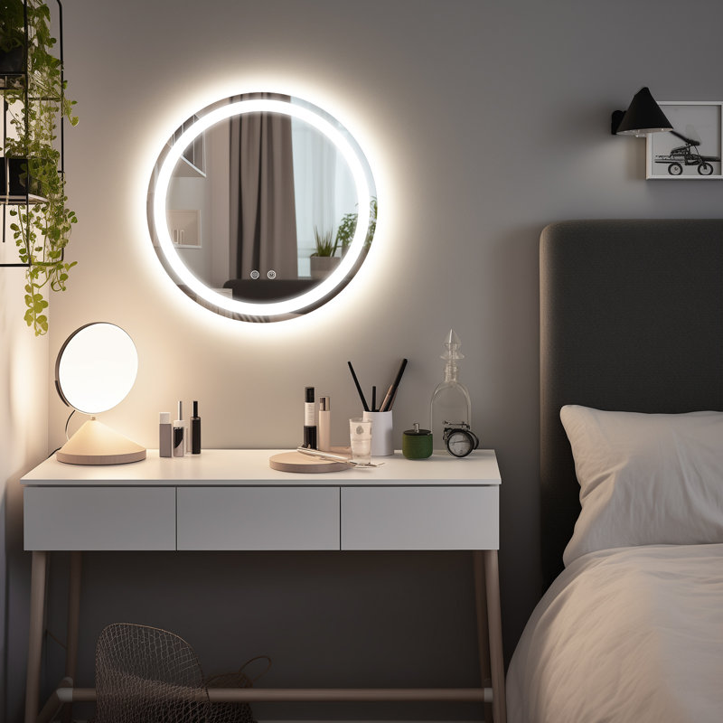 Lukehart Round LED Lighted Anti-Fog Wall Mirror , 20" x 20"