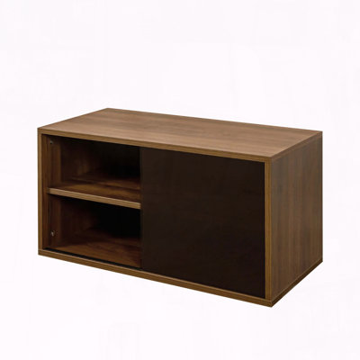 Stackable Mounted Storage Cabinet with Glass Sliding Doors