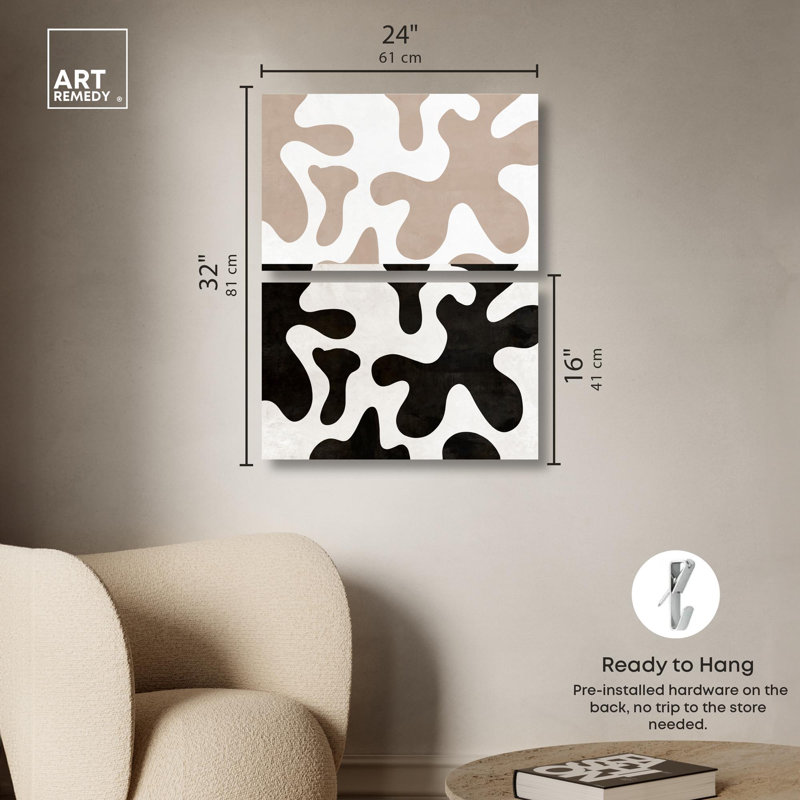 Le Splat Set Canvas Set of 2 Boho Sets of Two Art by , 16" H x 24" W, Toile tendue