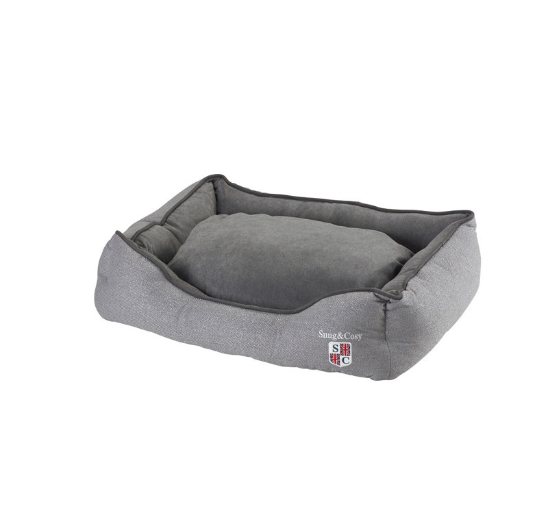 Bolster Rectangular Grey, 21cm H x 91cm W x 71cm D