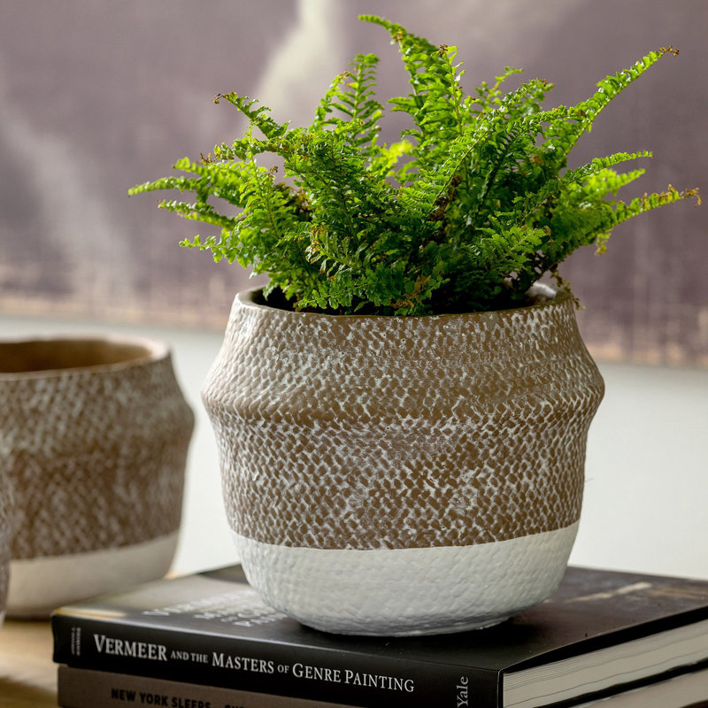 Rustic Modern Planter, 6.75" H x 8.50" W x 8.5" D