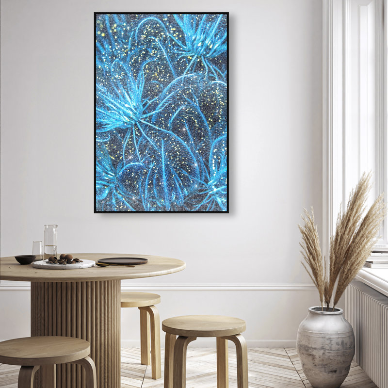 Neon garden Canvas Abstract Print by Oliver Gal, Black Frame, 10 x 15, 25"H x 17"W, Black Floater Frame