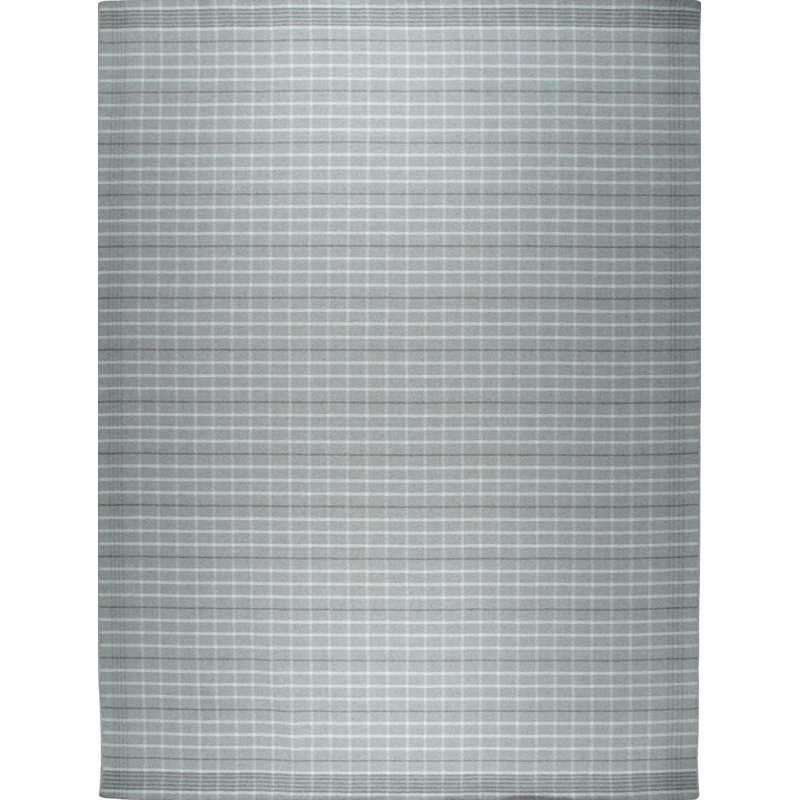 Gray Hand-Knotted Wool Subtle Gridwork Detail Geometric Modern Contemporary Carpet Rug, 10' x 14'