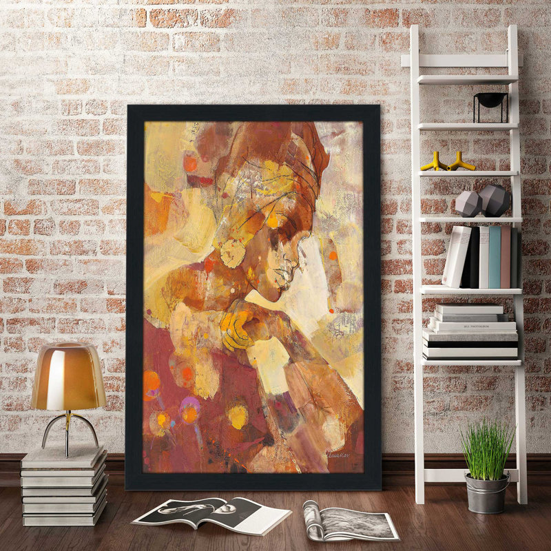 Célébrer la beauté I par Albena Hristova - Peinture, H 49,5 po x l 33,5 po x P 1 po, Cadre espresso