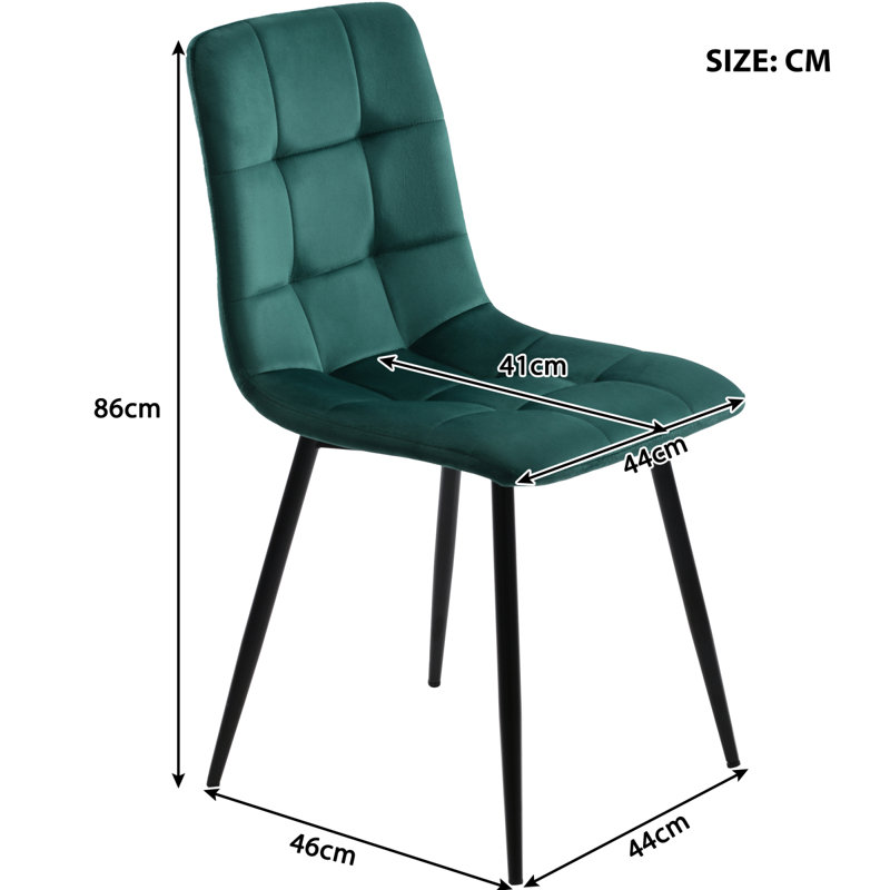 Fabric Upholstered Metal Parsons Chair, Green