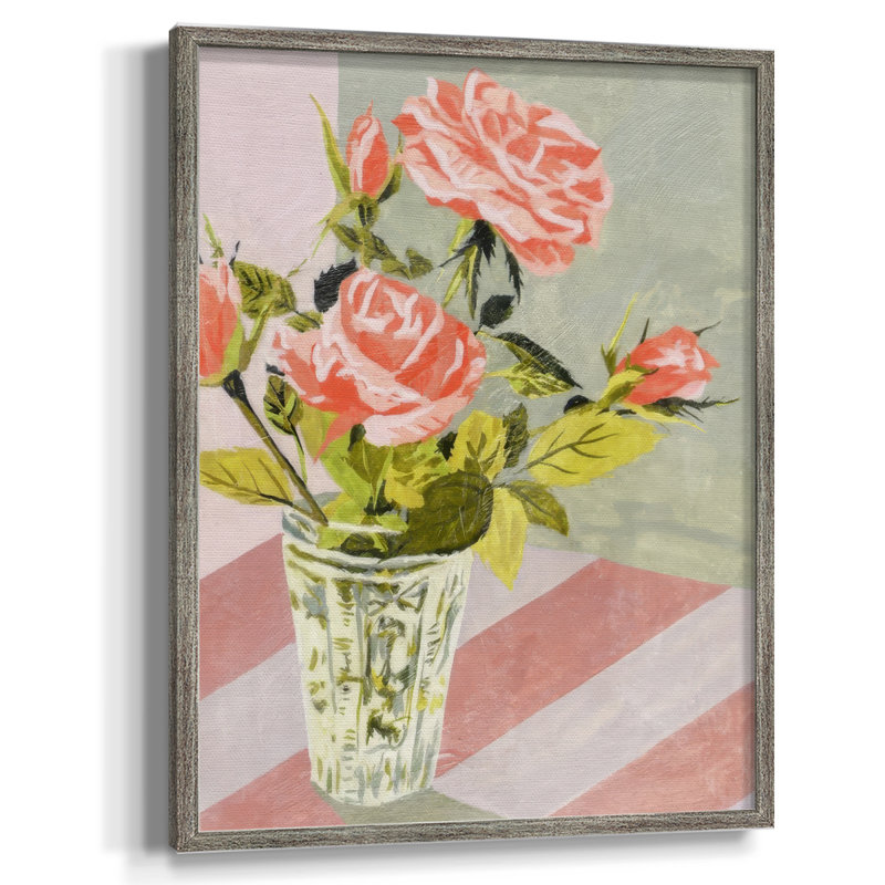 «Douces Roses II», reproduction encadrée - bois massif, H 30 po x l 24 po