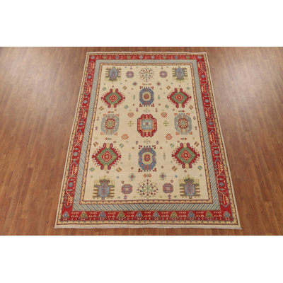 Tapis de salon Kazak fabriqué à la main 7 x 10