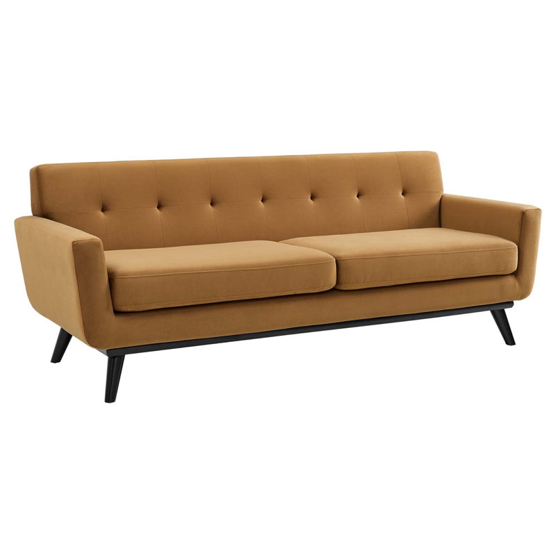 Engage Performance Velvet Sofa, Cognac Velvet