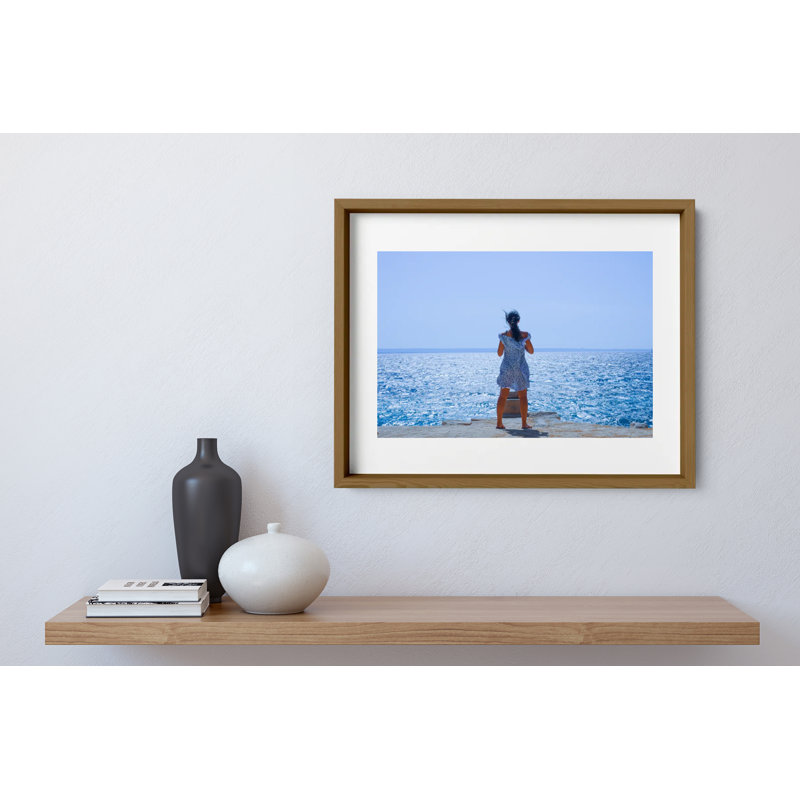 Calypso's Blues Print by Joseph Regan, 22" H x 26" W x 0.75" D, Walnut