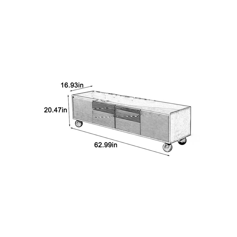 Meuble télé de luxe avec grand rangement, 62.99"