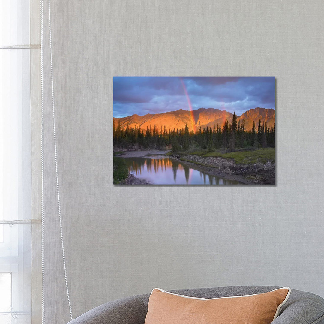 Regenbogen über Fairholme Range und Exshaw Creek, Alberta, Kanada von Tim Fitzharris - Galerie-verpackte Leinwand Giclée