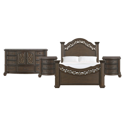Grogin Queen 4PC Bedroom Set In Mahogany