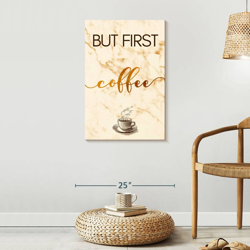 «Coffee Cup First» sur toile, H 30 po x l 20 po x P 1,25 po