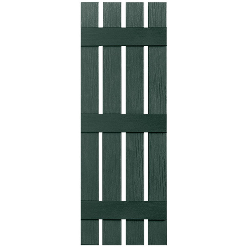 Paire de volets en vinyle à trois lattes et quatre planches ouvertes, 39 po, Pin