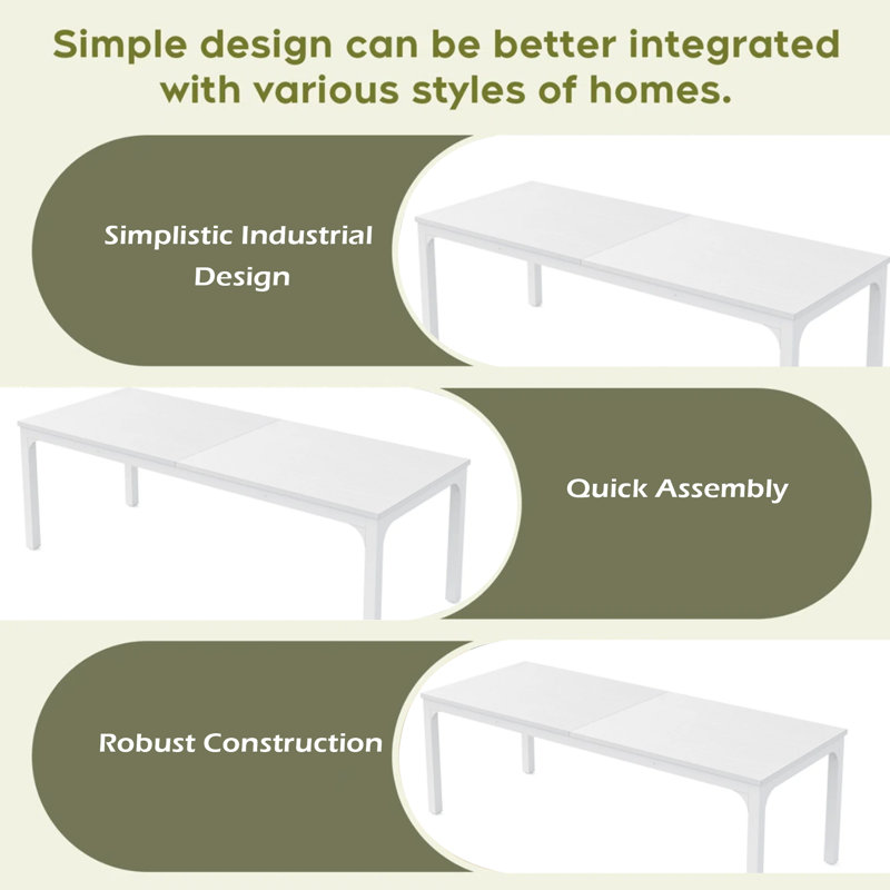Practical Computer Desk,Rectangle Conference Table,Executive Desk, White