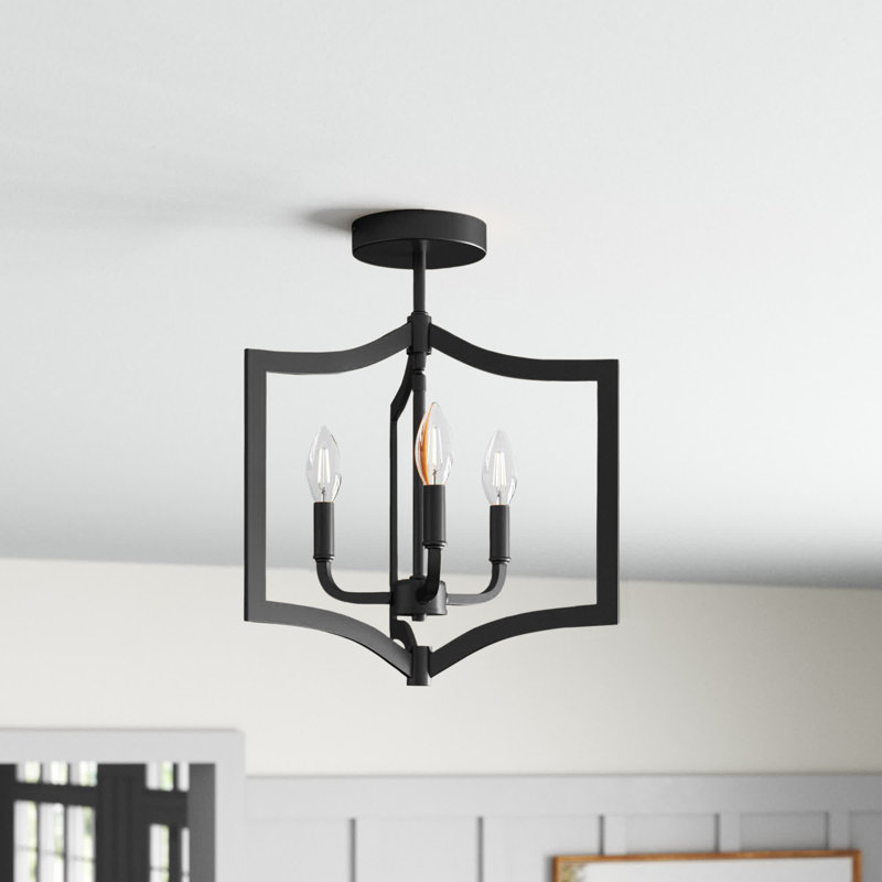 Plafonnier semi-encastré 3 lumières 12 po Moralez, Noir