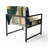 Gold Green Parallel Universes - Upholstered Modern Arm Chair, Geometric Shapes Accent Chair-112889750