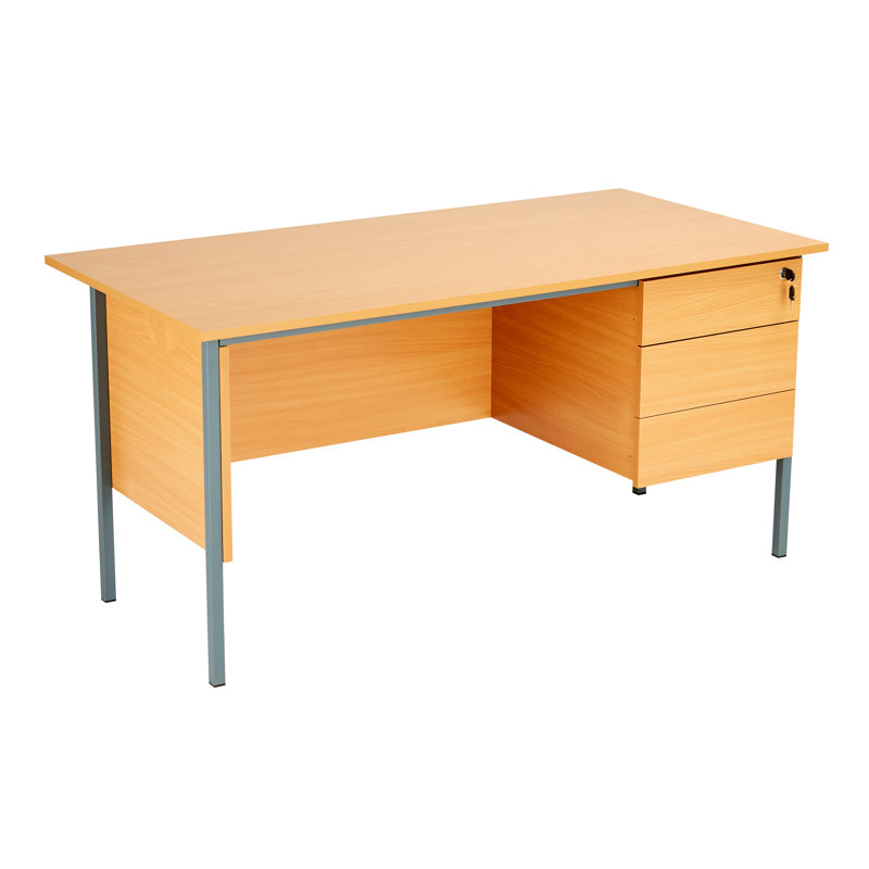 Brizzia Metal Base Computer Desk, Beech