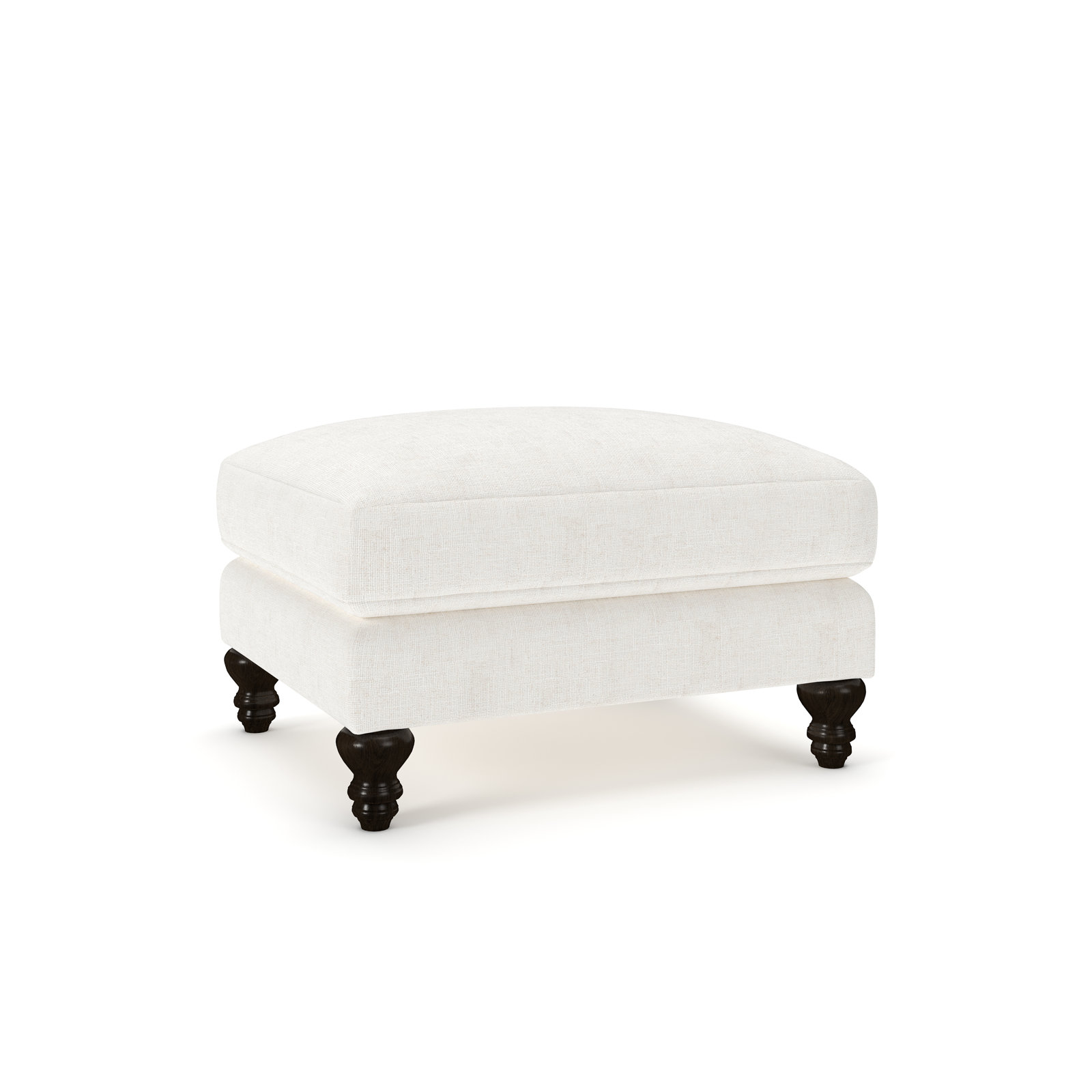 Walters Upholstered Ottoman, Bevin Natural Linen Blend