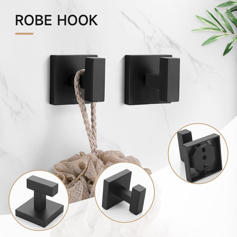 5 - Piece Bathroom Hardware Set, Matte Black