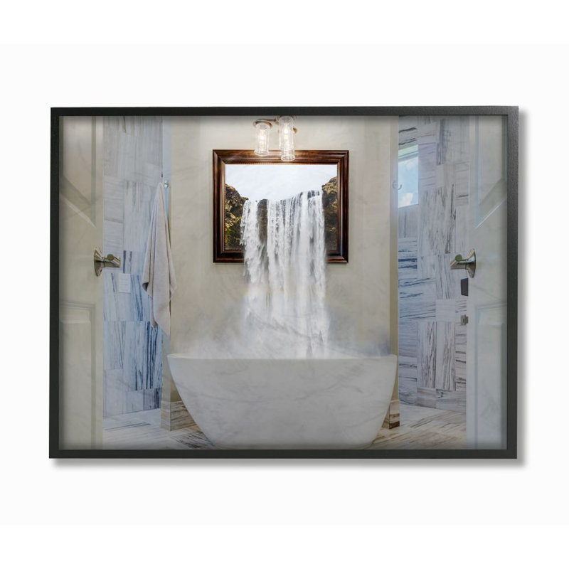 « baignoire cascade abstract salle de bain » par villa-reproduction de photo, H 24 po x l 30 po x P 1,5 po