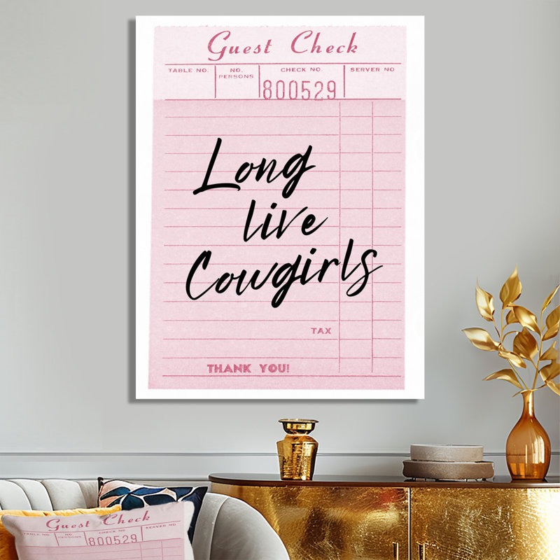 Longue vie aux cow-filles - décoration murale, Toile tendue, H 40 po x l 30 po x P 1,5 po
