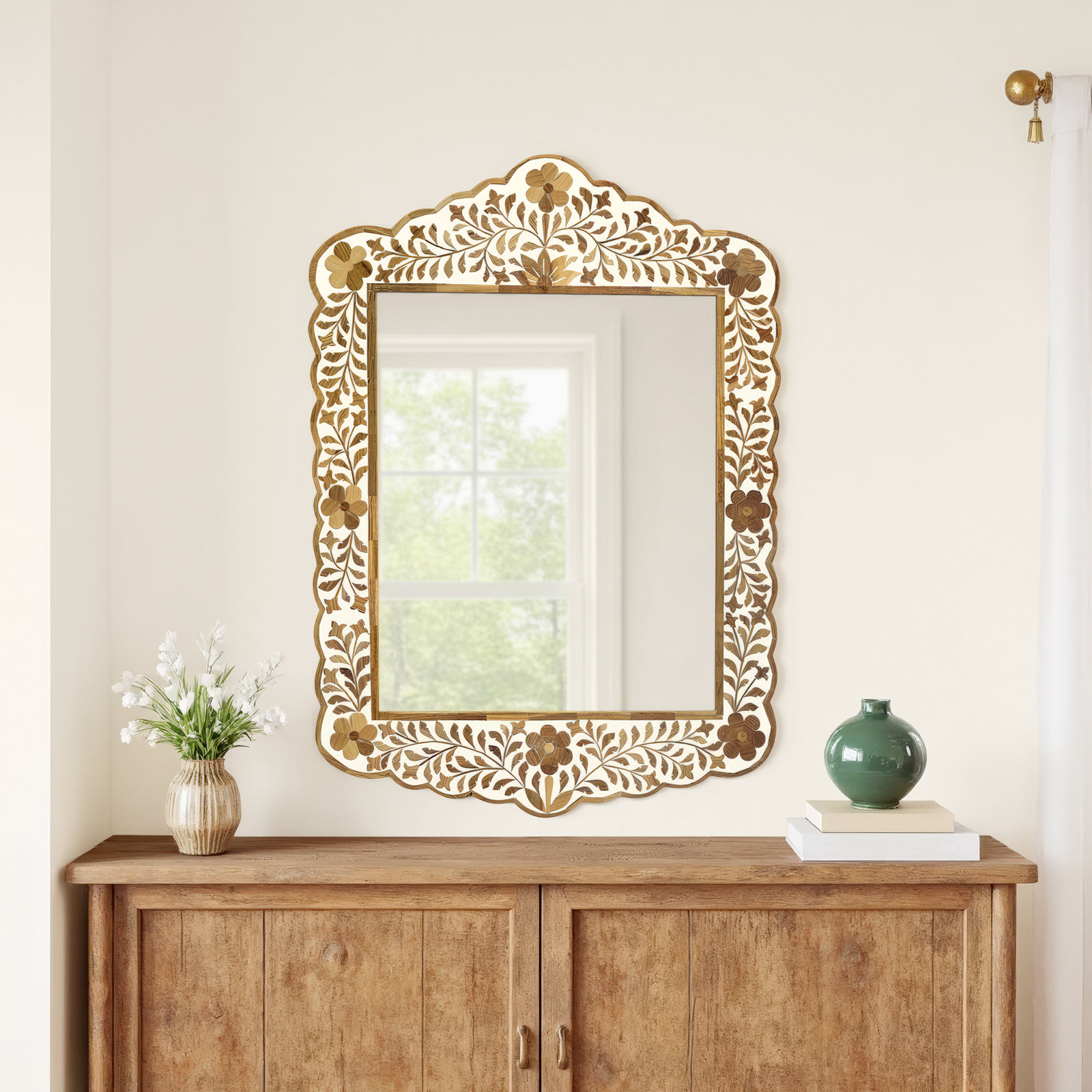 Ren 20" Mango Accent Mirror, Brown