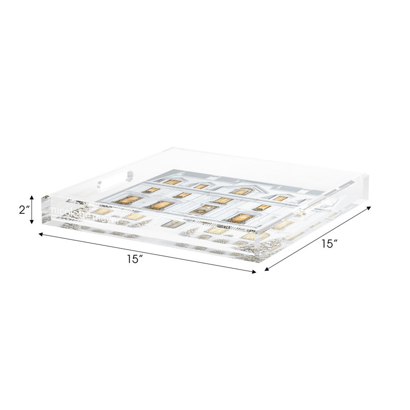 Acrylic Decorative Tray, 15"W x 15"D