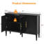 Armoire de rangement à 3 portes avec tablettes réglables et pieds tournés-595636895