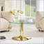 Table basse ronde en verre trempé - Base en métal doré-1361659944