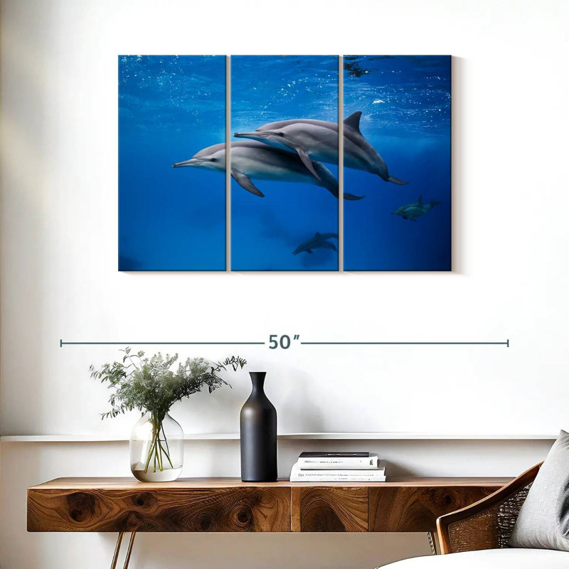 Brampt Swimming Dolphin Pair, 24" H x 38" W