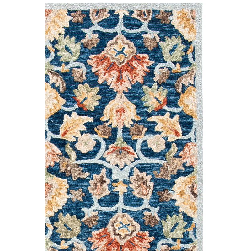 Tapis floral en laine et coton touffeté à la main Cyriacos, Rectangle 3 pi x 5 pi