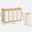 Panier à linge et tablette de rangement en bambou avec panier à linge à 4 compartiments-128582361-138202994
