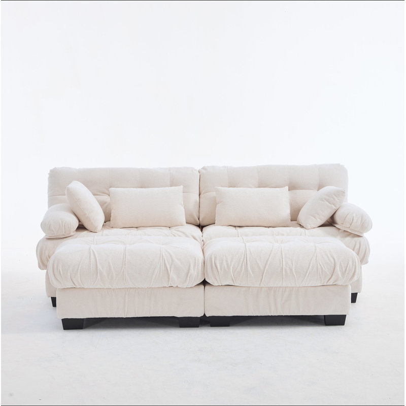 Canapé modulaire en U pour salon, canapé modulaire modulaire avec repose-pieds Cloud, causeuse à siège profond, canapé surdimensionné en flanelle avancée et confortable, canapé moderne avec accoudoirs ronds 4 coussins