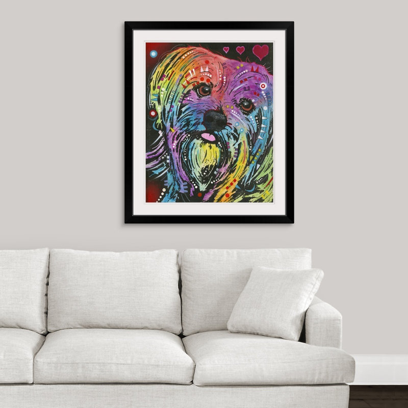 « dog art 10 », reproduction d’impression, Cadre noir, H 32 po x l 27 po x P 1 po