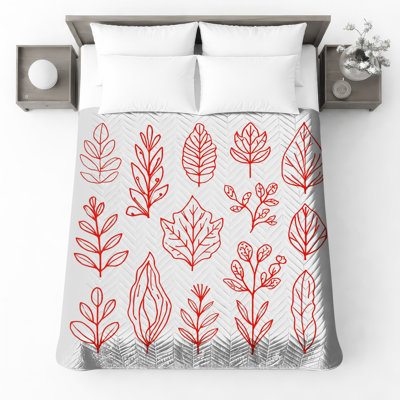 Couvre-lit matelassé Red Leaf
