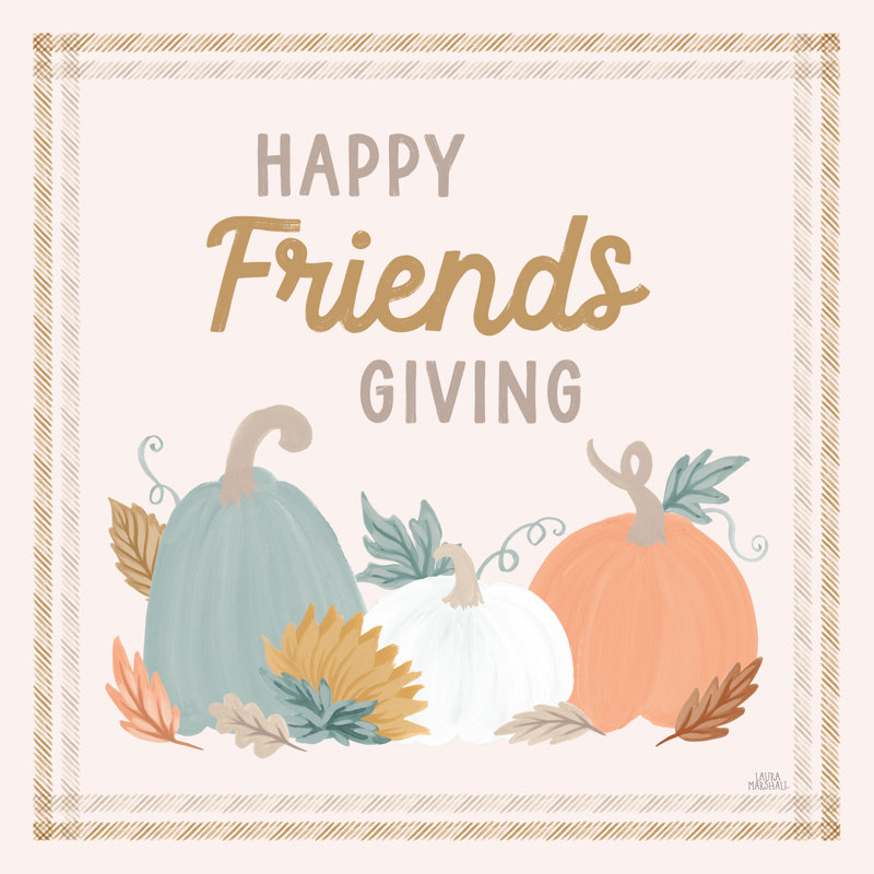 «Festive Friendsgiving III» par Laura Marshall - reproduction, H 12 po x l 12 po, Toile tendue