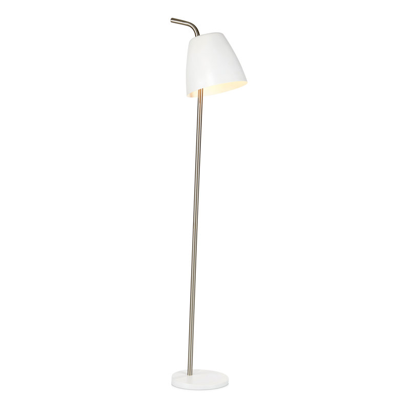Miranda 138cm Task Floor Lamp, White, White/Steel