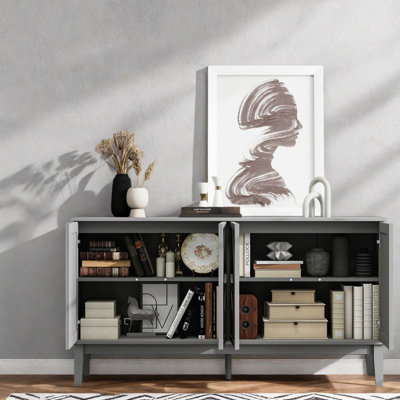 Buffets rétro en chêne noir avec rangement réglable pour la maison