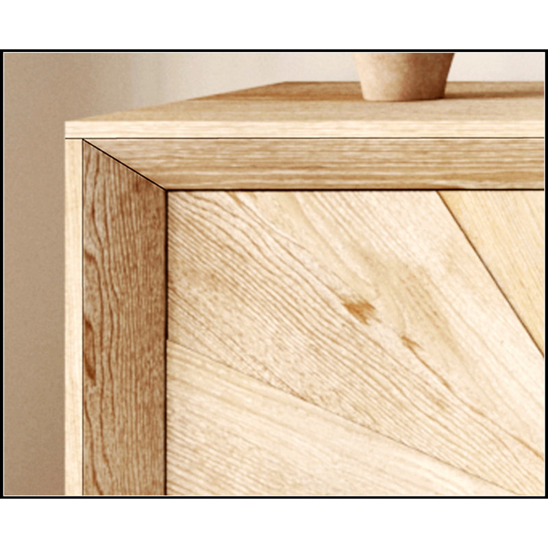 Buffet 60 po avec portes réglables Sunburst, Naturel