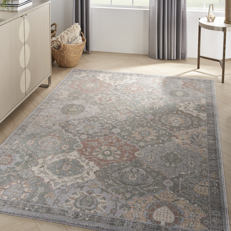 Tapis oriental ivoire tissé à la machine, Rectangle 5 pi 3 po x 7 pi 5 po