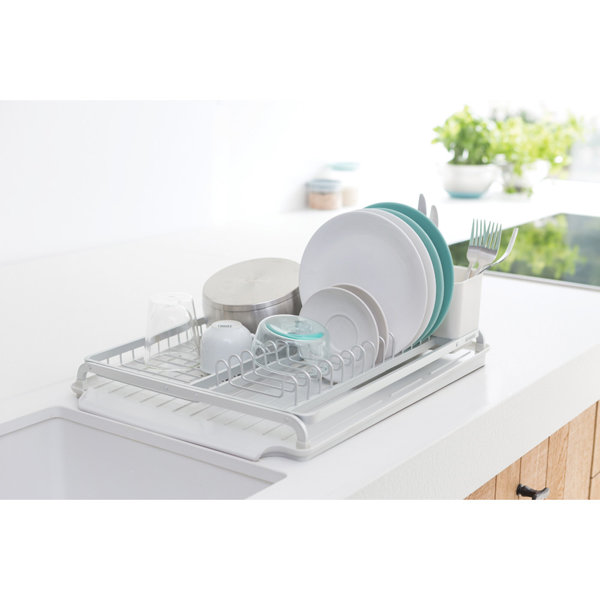 ULG Dish Drying Rack with Drainboard, Countertop Dish Rack, Rustproof Dish  Drainer for Kitchen Counter, Draining Rack with Detachable Utensil Holder